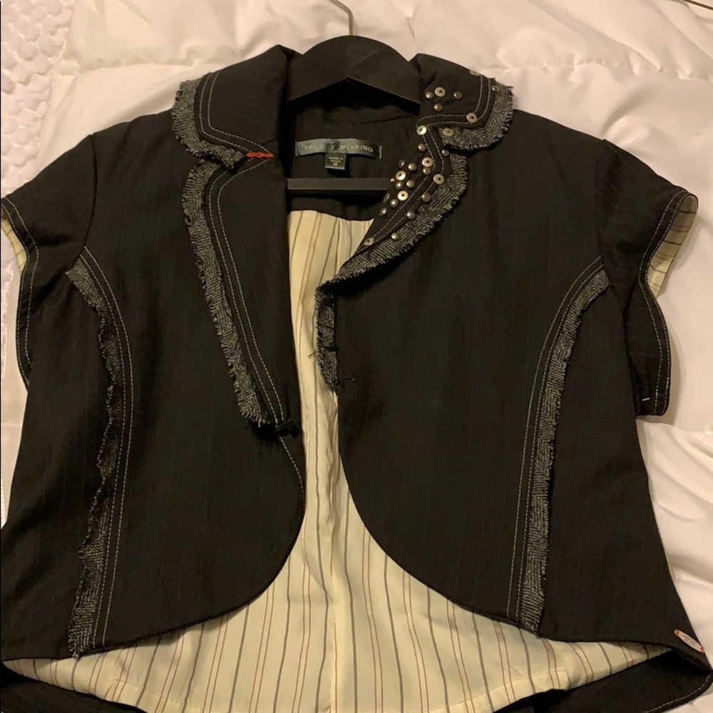 True Meaning short sleeve studded jacket